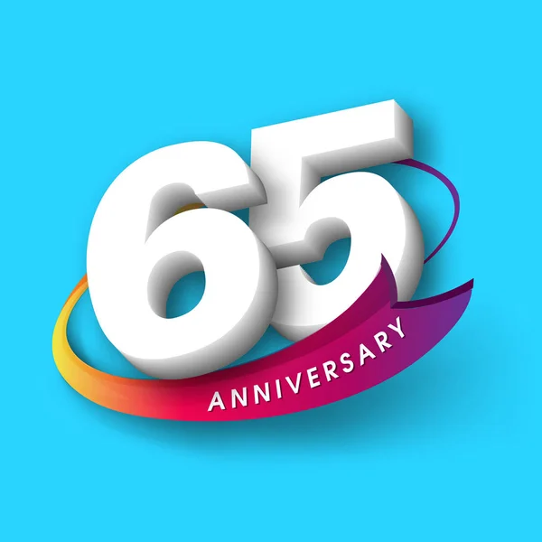 Emblèmes anniversaire 65 conception de modèle anniversaire — Image vectorielle