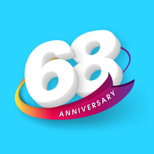 Emblemas de aniversario 68 diseño de plantilla de aniversario — Vector de stock