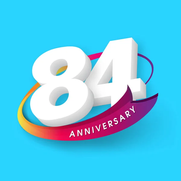 Emblèmes anniversaire 84 conception de modèle anniversaire — Image vectorielle