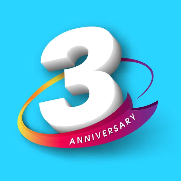 Emblèmes anniversaire 3 conception de modèle anniversaire — Image vectorielle
