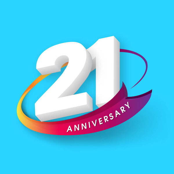 Anniversary emblems 21 anniversary template design