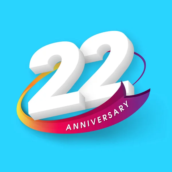 Anniversary emblems 22 anniversary template design — Stock Vector