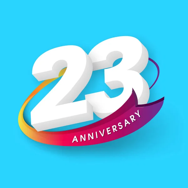 Anniversary emblems 23 anniversary template design — Stock Vector