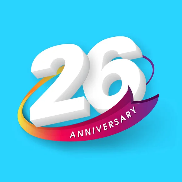 Anniversary emblems 26 anniversary template design — Stock Vector