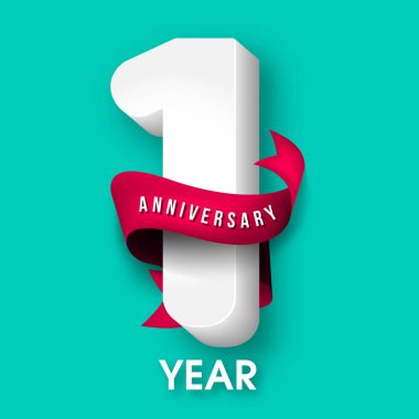 Yıldönümü Amblemler 1 yıldönümü şablon tasarımı