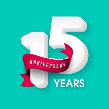 Yıldönümü Amblemler 15 yıldönümü şablon tasarımı