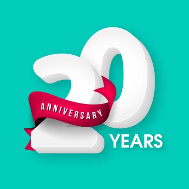 Yıldönümü amblem 20 Yıldönümü şablon tasarımı