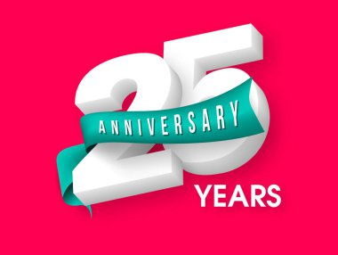 Yıldönümü Amblemler 25 yıldönümü şablon tasarımı
