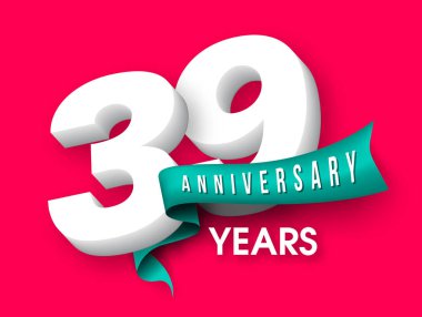 Yıldönümü Amblemler 39 yıldönümü şablon tasarımı