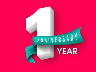 Yıldönümü Amblemler 1 yıldönümü şablon tasarımı