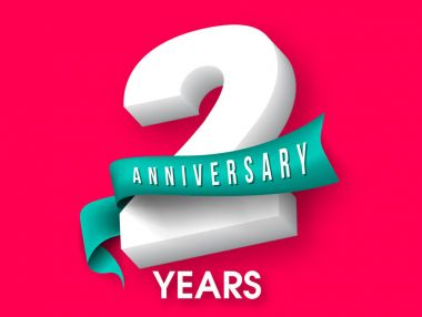 Yıldönümü Amblemler 2 yıldönümü şablon tasarımı