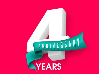 Yıldönümü Amblemler 4 Yıldönümü şablon tasarımı