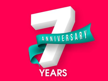 Yıldönümü Amblemler 7 yıldönümü şablon tasarımı