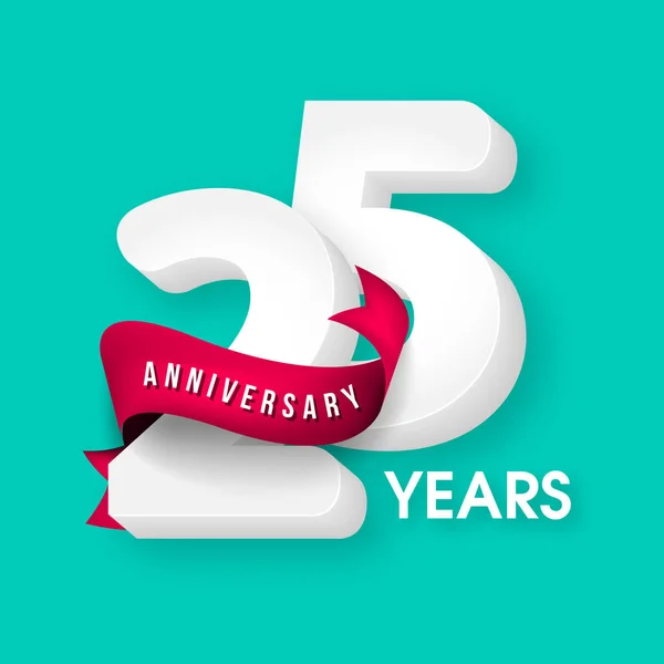 Emblemas de aniversário 25 design de modelo de aniversário — Vetor de Stock