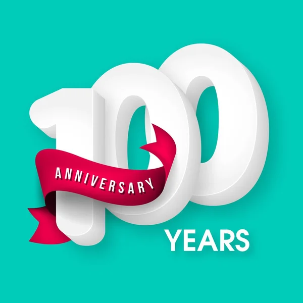 Anniversary emblem 100 årsjubileum mallen design — Stock vektor