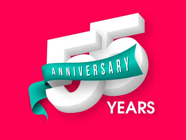 Emblemas de aniversário 55 design de modelo de aniversário —  Vetores de Stock
