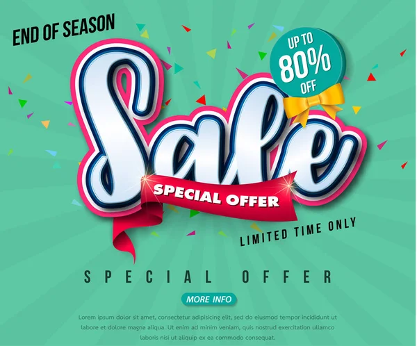 Sale banner template design, Big sale special up to 80% off. Sup — Stock Vector