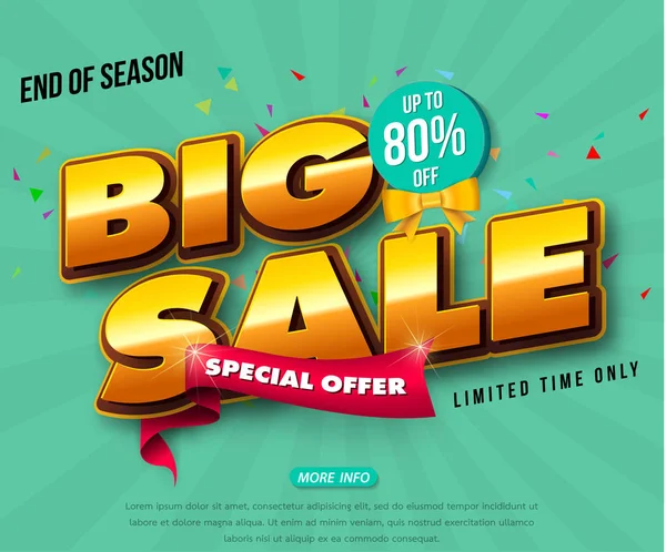 Vendita banner design modello, Grande vendita speciale fino a 80% off. Come va? — Vettoriale Stock