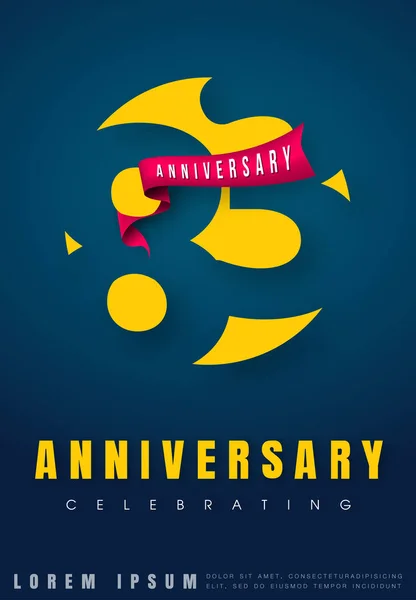 Anniversary emblem 83 årsdagen malldesign. Kreativa des — Stock vektor