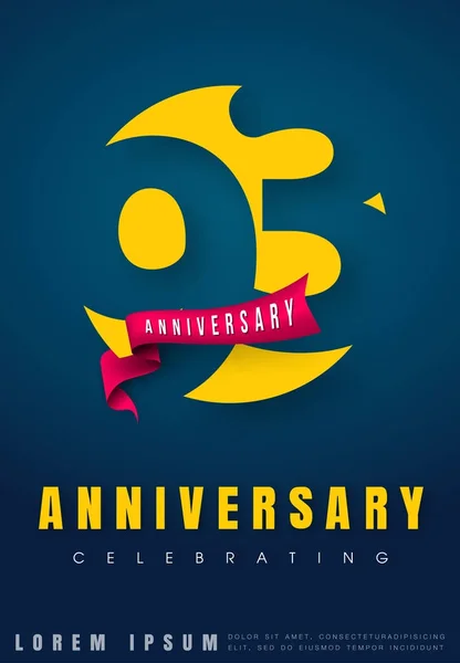 Anniversary emblem 93 årsdagen malldesign. Kreativa des — Stock vektor