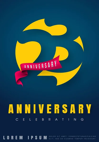 Anniversary emblem 23 årsdagen malldesign. Kreativa des — Stock vektor