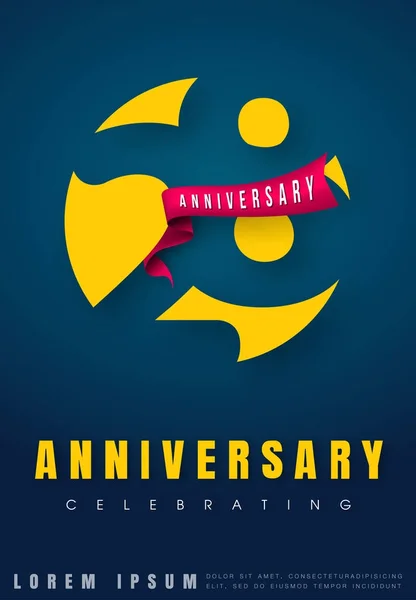 Anniversary emblem 28 årsdagen malldesign. Kreativa des — Stock vektor