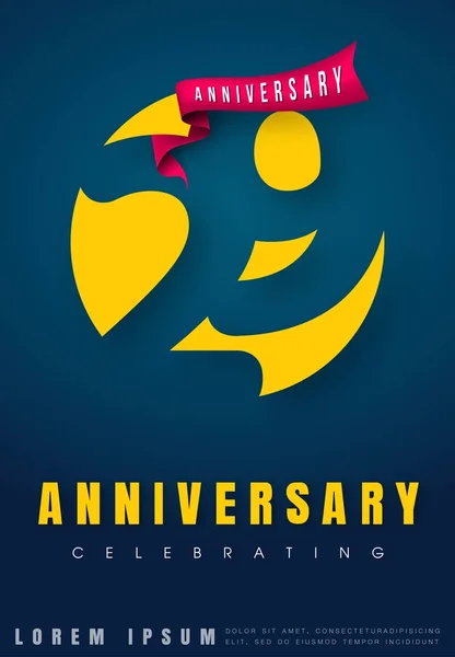 Emblemas de aniversario 29 diseño de plantilla de aniversario. Creativo des — Vector de stock