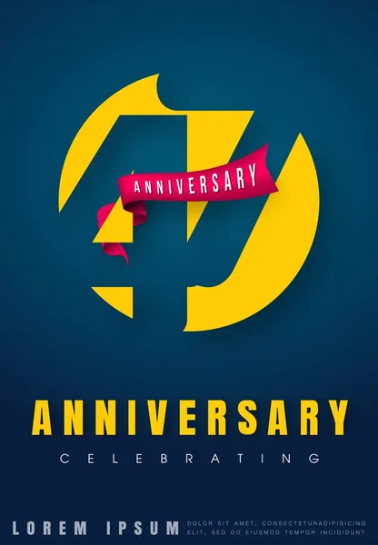 Emblemi anniversario 47 progettazione modello anniversario. Creativi des — Vettoriale Stock