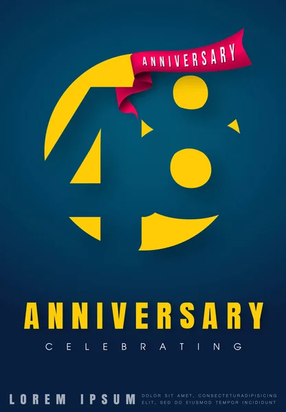 Anniversary emblem 48 årsdagen malldesign. Kreativa des — Stock vektor