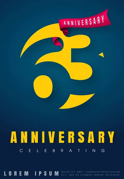 Anniversary emblem 63-årsdagen malldesign. Kreativa des — Stock vektor