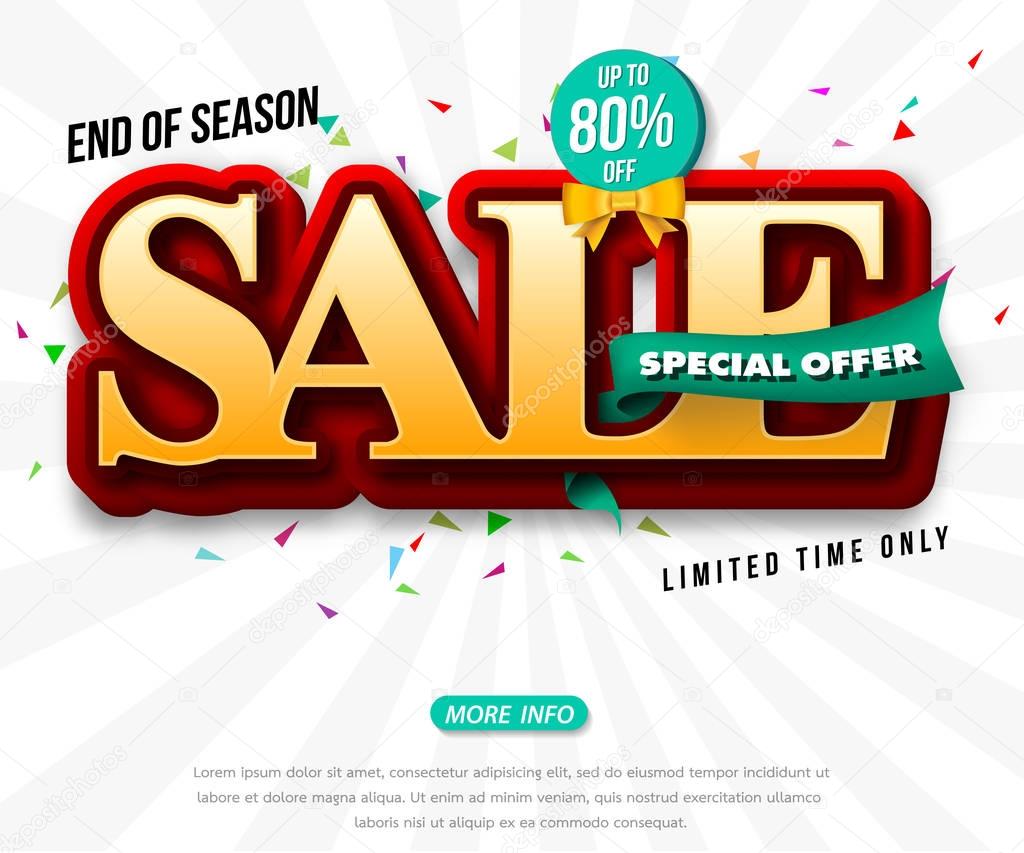 Sale banner template design, Big sale special up to 80% off. Sup