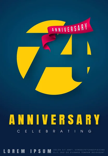 Anniversary emblem 74 årsdagen malldesign. Kreativa des — Stock vektor