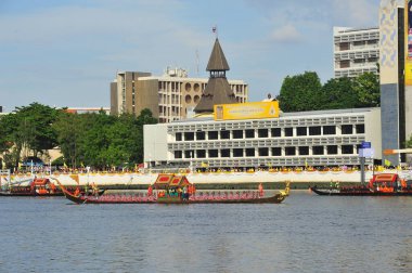 Big training of the Royal Barges Procession, the last royal ceremony of the Royal Coronation Ceremony Of King Rama X. clipart