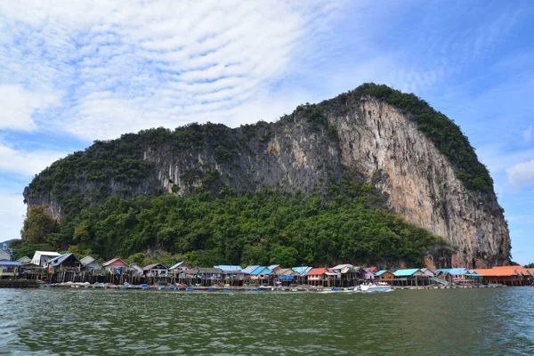 Koh Panyee Una Famosa Aldea Flotante Bahía Phang Nga Koh —  Fotos de Stock