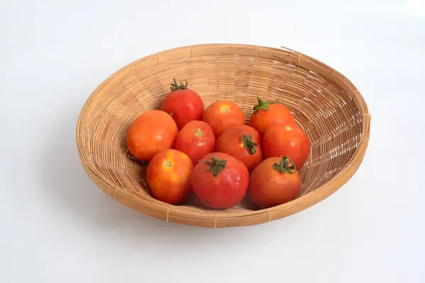 Tomate Solanum Lycopersicum Planta Com Flor Família Solanaceae Cultivada Extensivamente — Fotografia de Stock