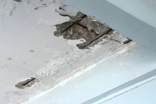 Cracks Ceiling Texture Danger Close View — Stock Photo, Image