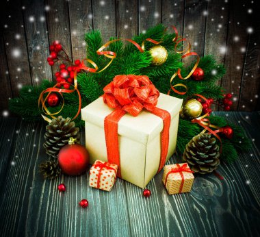 Noel veya yeni yıl arkaplanı.