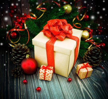 Noel veya yeni yıl arkaplanı.