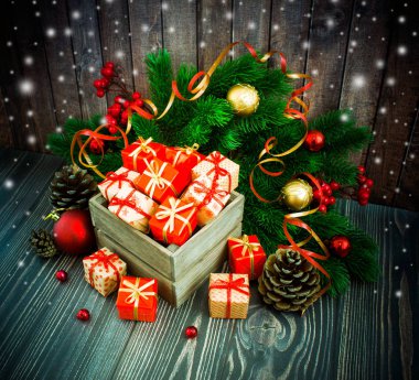 Noel veya yeni yıl arkaplanı.