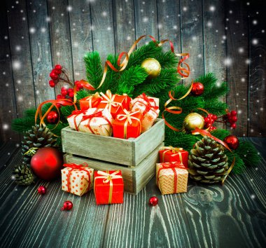 Noel veya yeni yıl arkaplanı.