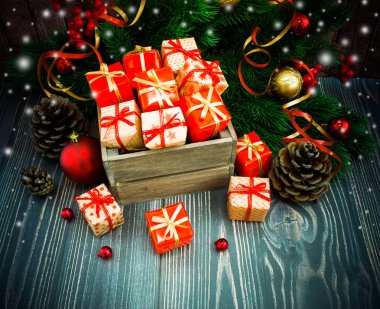 Noel veya yeni yıl arkaplanı.