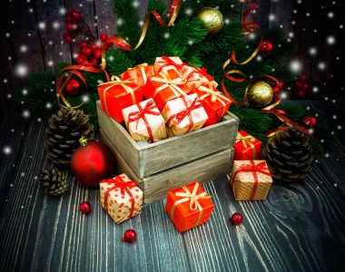 Noel veya yeni yıl arkaplanı.