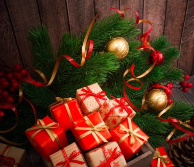 Noel veya yeni yıl arkaplanı.