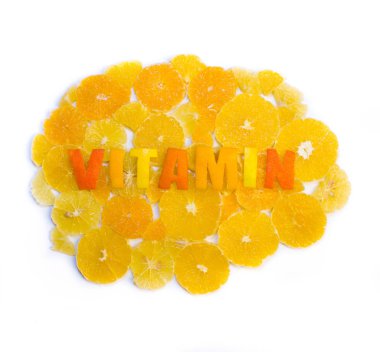 Vitamini arka plan portakal dilimleri ile
