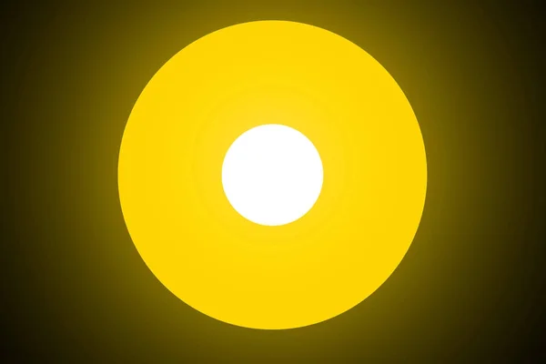 Amarillo blanco brillante neón brillantes círculos sobre fondo negro. Ilustración abstracta con luces redondas brillantes . —  Fotos de Stock