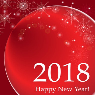 Mutlu yeni yıl 2018 yazı tasarım illüstrasyon tebrik