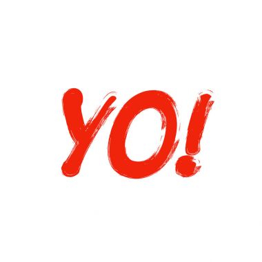 Hey işareti kelime. Ünlem işareti. Beyaz arka plan üzerinde kırmızı siyah metin