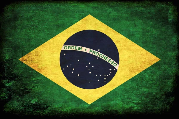 브라질의 국기는 전통적 비율로 스러운 — 스톡 사진