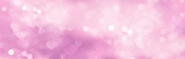 Abstract illustration of blurred hearts on light pink background. Festive romantic backdrop