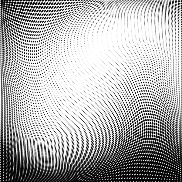 Abstract Geometric Black White Halftone Pattern Soft Dynamic Lines Half — Stock Vector